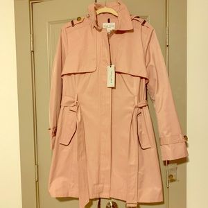 NWT Cole Haan Pink Hooded Trench Coat Sz XL